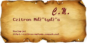 Czitron Mátyás névjegykártya